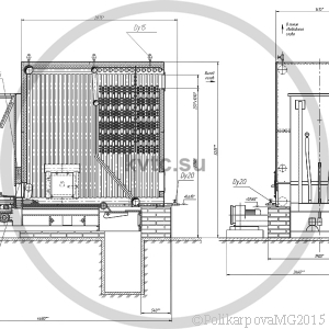 Котел КВм-1,86. Чертеж вид 2