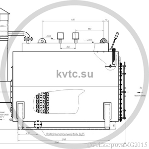 Чертеж парогенератора 500 кг на угле. Вид 1