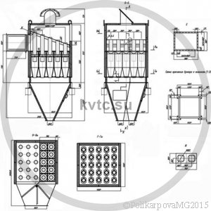 Чертеж циклона БЦ-2-5x(3+2)