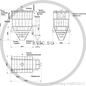 Чертеж циклона БЦ-512-Р-6-(12x12)