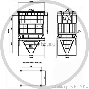 Чертеж циклона БЦ-512-1-(4x6)