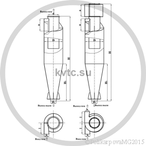 Чертеж циклонов ЦН-15-300