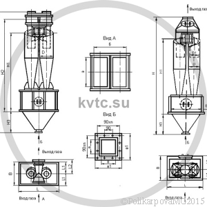 Чертеж циклона ЦН-15-400-2CП