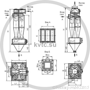 Чертеж циклона ЦН-15-400-4CП