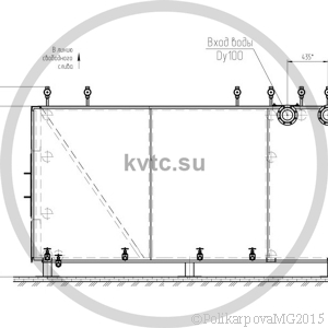 Чертеж газового котла 1,1 МВт. Вид 1