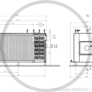 Чертеж газового котла 1,3 МВт. Вид 2