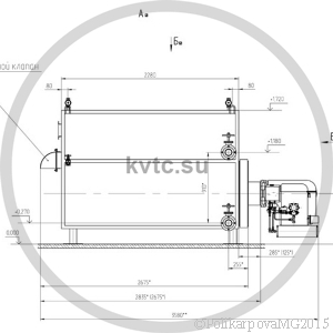 Чертеж газового котла 500 КВт. Вид 2