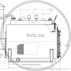 Чертеж парогенератора 500 кг на мазуте. Вид 1